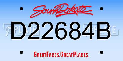 D22684B South Dakota License Plate