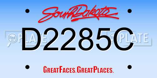 D2285C South Dakota License Plate