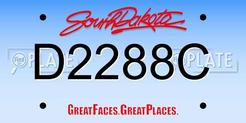 D2288C South Dakota License Plate