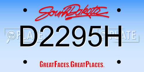 D2295H South Dakota License Plate