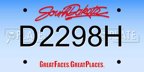 D2298H South Dakota License Plate