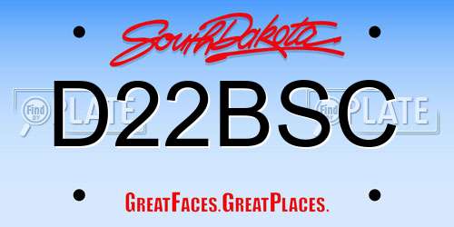 D22BSC South Dakota License Plate