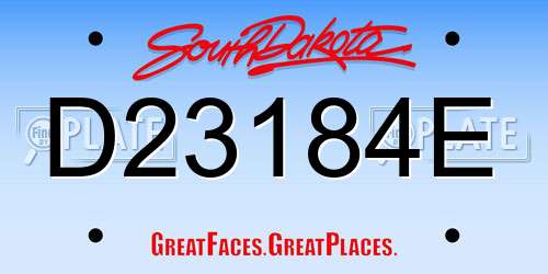 D23184E South Dakota License Plate
