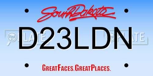 D23LDN South Dakota License Plate