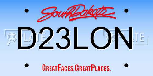 D23LON South Dakota License Plate