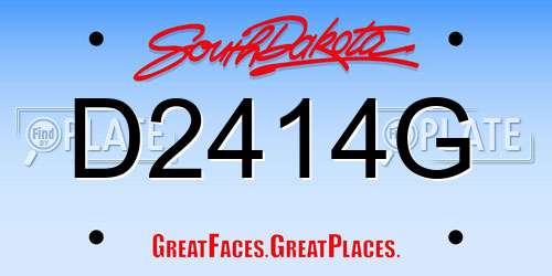 D2414G South Dakota License Plate