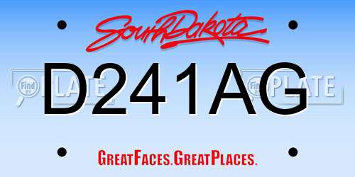 D241AG South Dakota License Plate