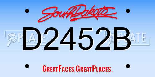 D2452B South Dakota License Plate