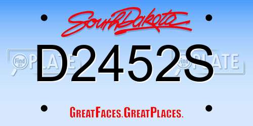 D2452S South Dakota License Plate