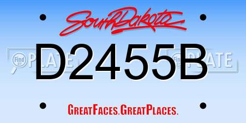 D2455B South Dakota License Plate