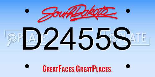 D2455S South Dakota License Plate
