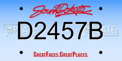 D2457B South Dakota License Plate