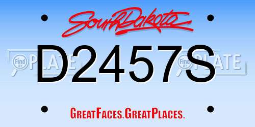 D2457S South Dakota License Plate