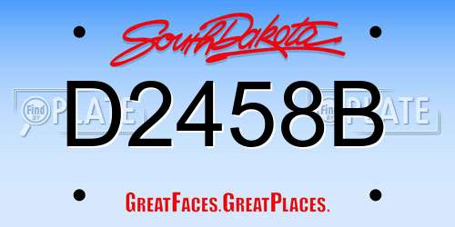 D2458B South Dakota License Plate