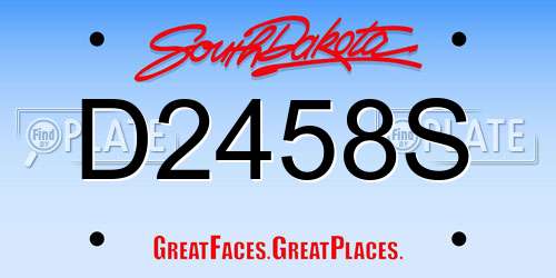 D2458S South Dakota License Plate