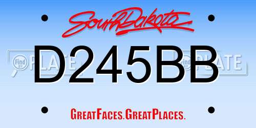 D245BB South Dakota License Plate