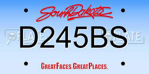 D245BS South Dakota License Plate