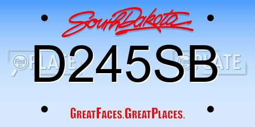 D245SB South Dakota License Plate