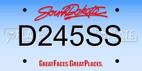 D245SS South Dakota License Plate