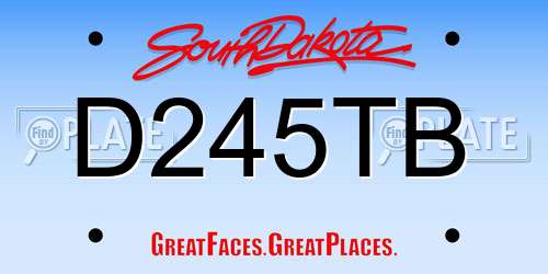 D245TB South Dakota License Plate