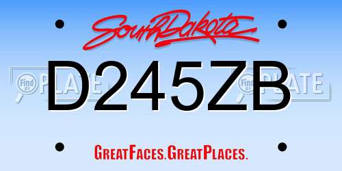 D245ZB South Dakota License Plate