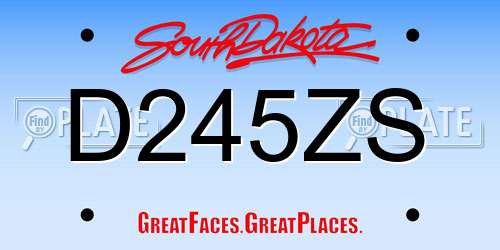 D245ZS South Dakota License Plate