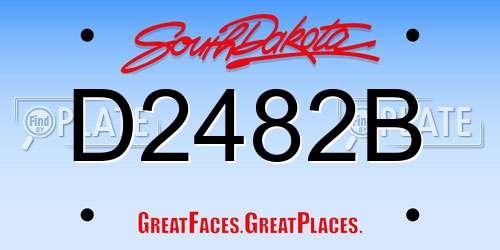 D2482B South Dakota License Plate