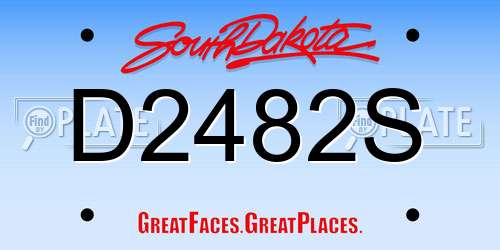 D2482S South Dakota License Plate