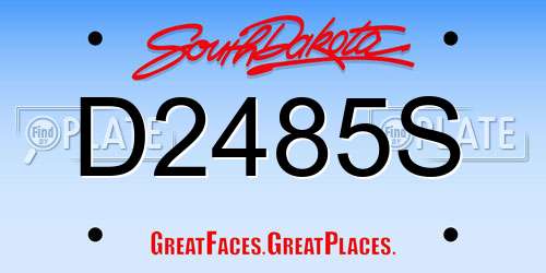 D2485S South Dakota License Plate