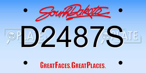 D2487S South Dakota License Plate