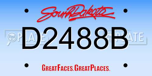 D2488B South Dakota License Plate