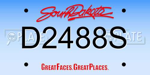 D2488S South Dakota License Plate