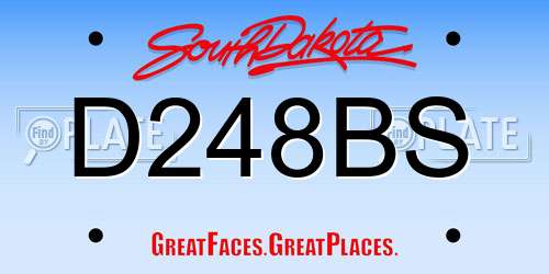 D248BS South Dakota License Plate