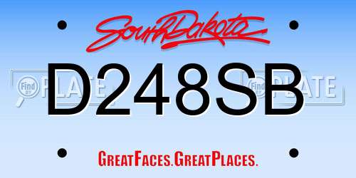 D248SB South Dakota License Plate