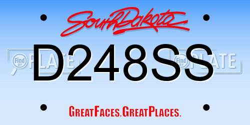 D248SS South Dakota License Plate