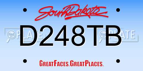 D248TB South Dakota License Plate