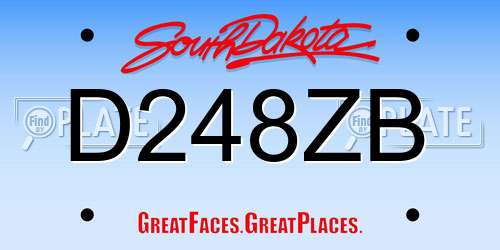 D248ZB South Dakota License Plate