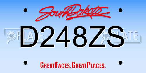 D248ZS South Dakota License Plate