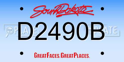 D2490B South Dakota License Plate