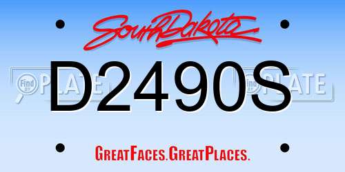 D2490S South Dakota License Plate