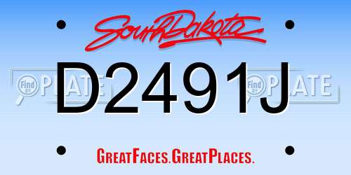 D2491J South Dakota License Plate