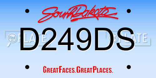 D249DS South Dakota License Plate