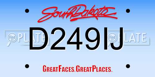 D249IJ South Dakota License Plate