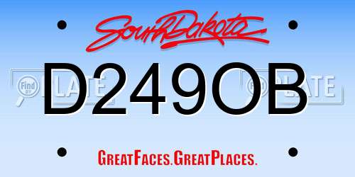 D249OB South Dakota License Plate