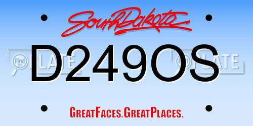 D249OS South Dakota License Plate