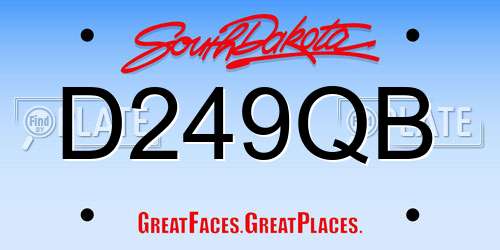 D249QB South Dakota License Plate