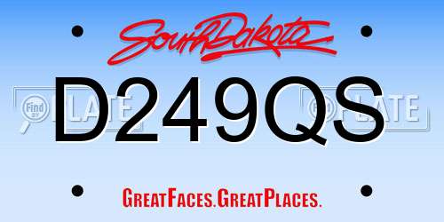 D249QS South Dakota License Plate