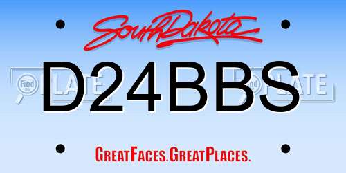 D24BBS South Dakota License Plate