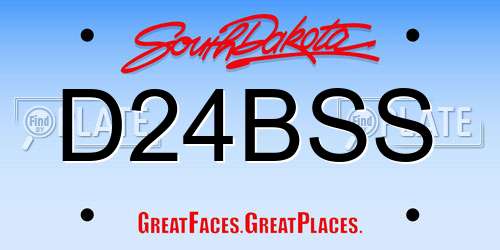 D24BSS South Dakota License Plate
