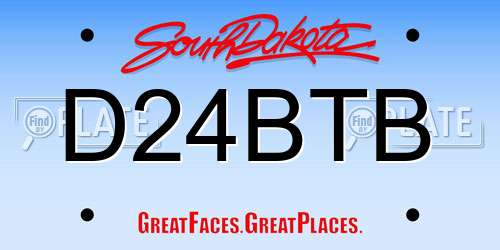 D24BTB South Dakota License Plate